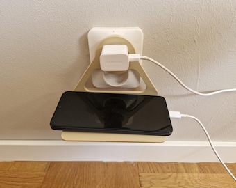 Phone Charging Stand for Wall Outlet | 3D Printable STL File | Mobile Holder While Charging