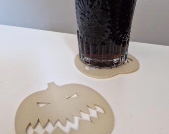 Pumpkin Coaster STL | 3D Printable Halloween Drink Coaster | Spooky Table Decor File