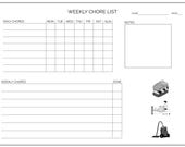 Minimalist Weekly Chore List Printable | Family Cleaning Schedule (A4 PDF)