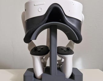 3D Printable VR Headset Stand: Meta Quest 2 & 3 Controller Organizer (STL File)