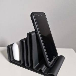 Multi-Device Phone Stand STL | 3D Printable Organizer for Phone, Wallet & Accessories