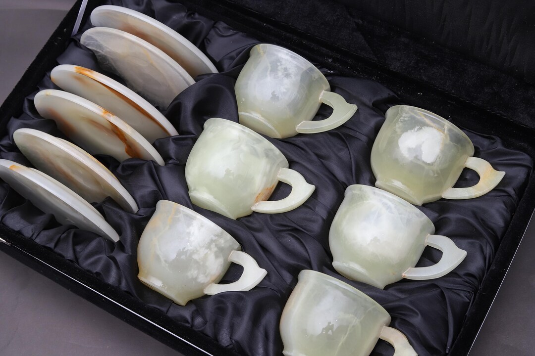 elegant-marble-white-onyx-coffee-cup-with-saucer-set-of-6-handmade