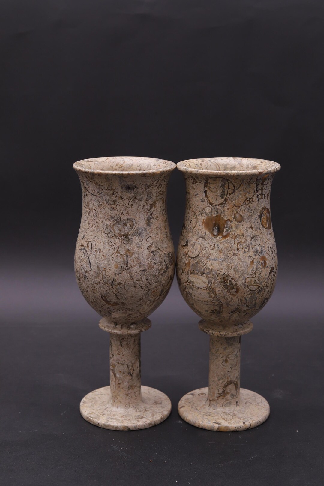 Fossil Stone Goblets, Vintage Style Wine Glasses, Decorative Stone ...