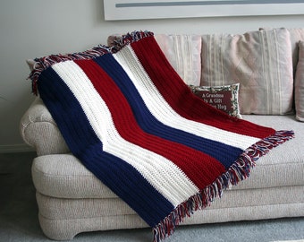 Patriotic Crochet Kids Throw PDF Pattern