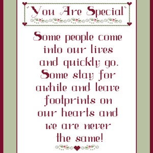 You Are Special Cross Stitch Sampler Pattern