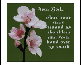 Dear God Floral Cross Stitch Sampler