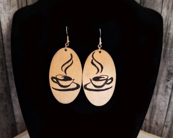 Cool hand painted wooden earrings