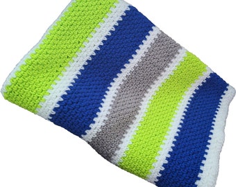 Crochet Afghan Pattern in Seahawks Colors