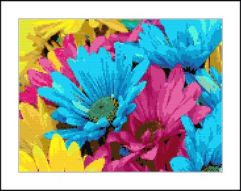 Colorful Bouquet Cross Stitch Pattern