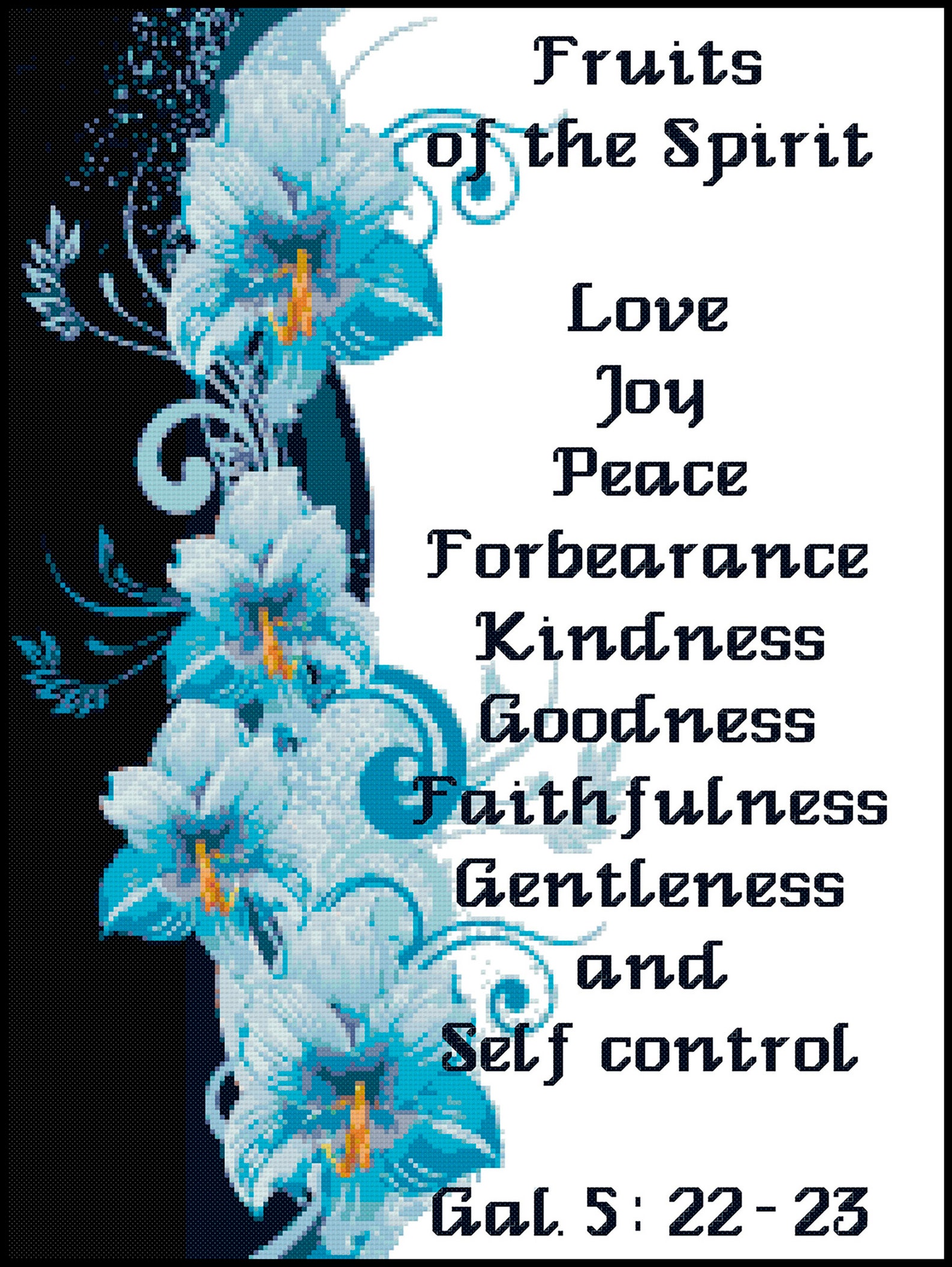 Fruits of the Spirit Cross Stitch Sampler Pattern - Etsy