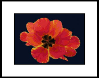 Red Tulip Cross Stitch Pattern