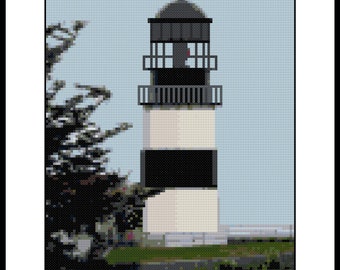 Cape Disappointment Lighthouse Cross Stitch Pattern