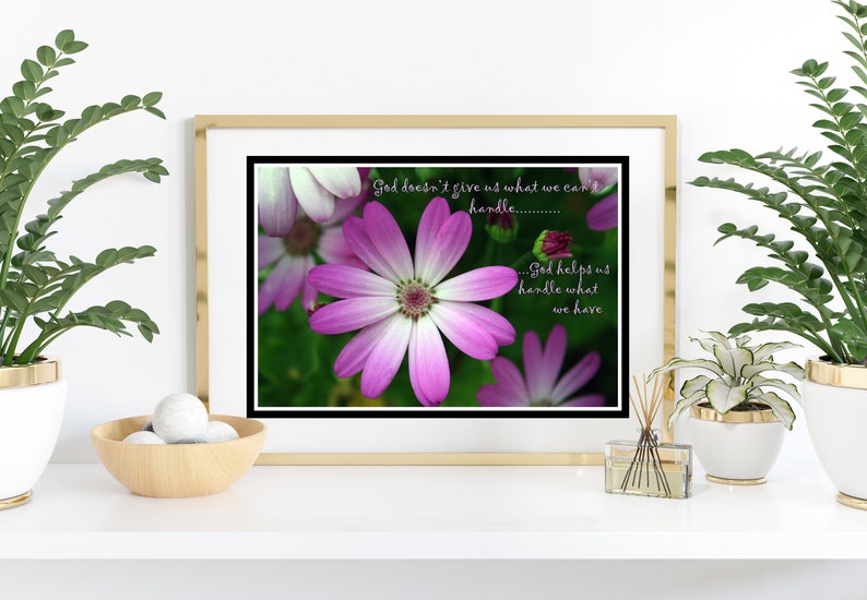 Heavenly Petals Digital Photograph with Scripture image 2