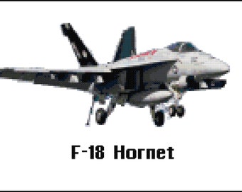 F-18 Hornet Fighter Jet Cross Stitch Pattern