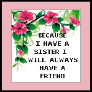 Sister Sampler Cross Stitch Pattern Digital Download