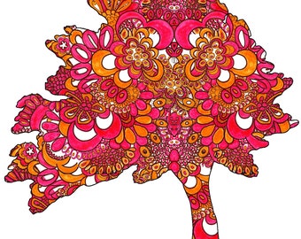 Swirly Tree Art, Swirls and Circles Tree Painting, POP ART, tree painting, modern tree painting, wall art, wall decor tree