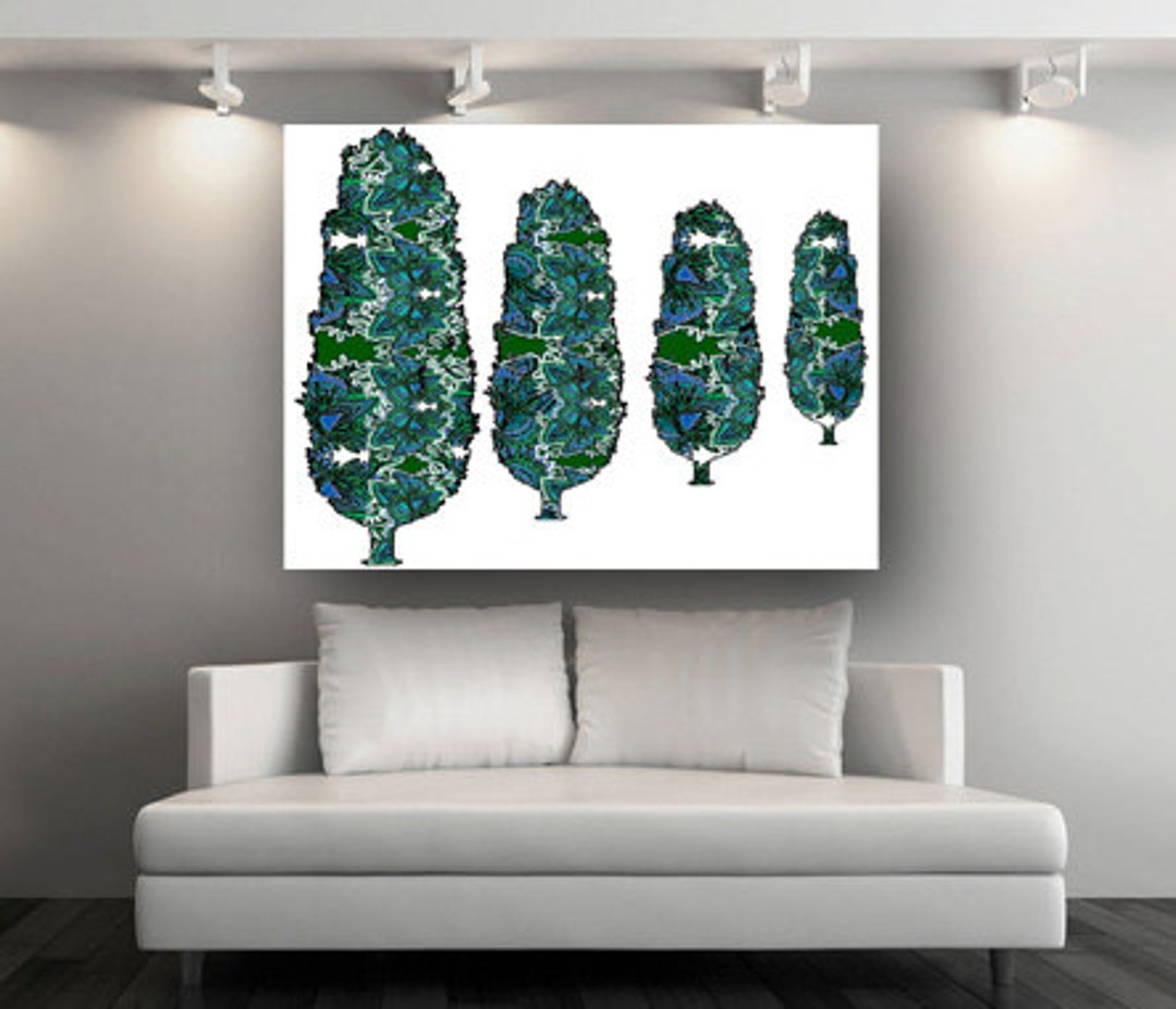 Abstract Tree Wall Art Large Swirly Tree Abstract Gallery Etsy