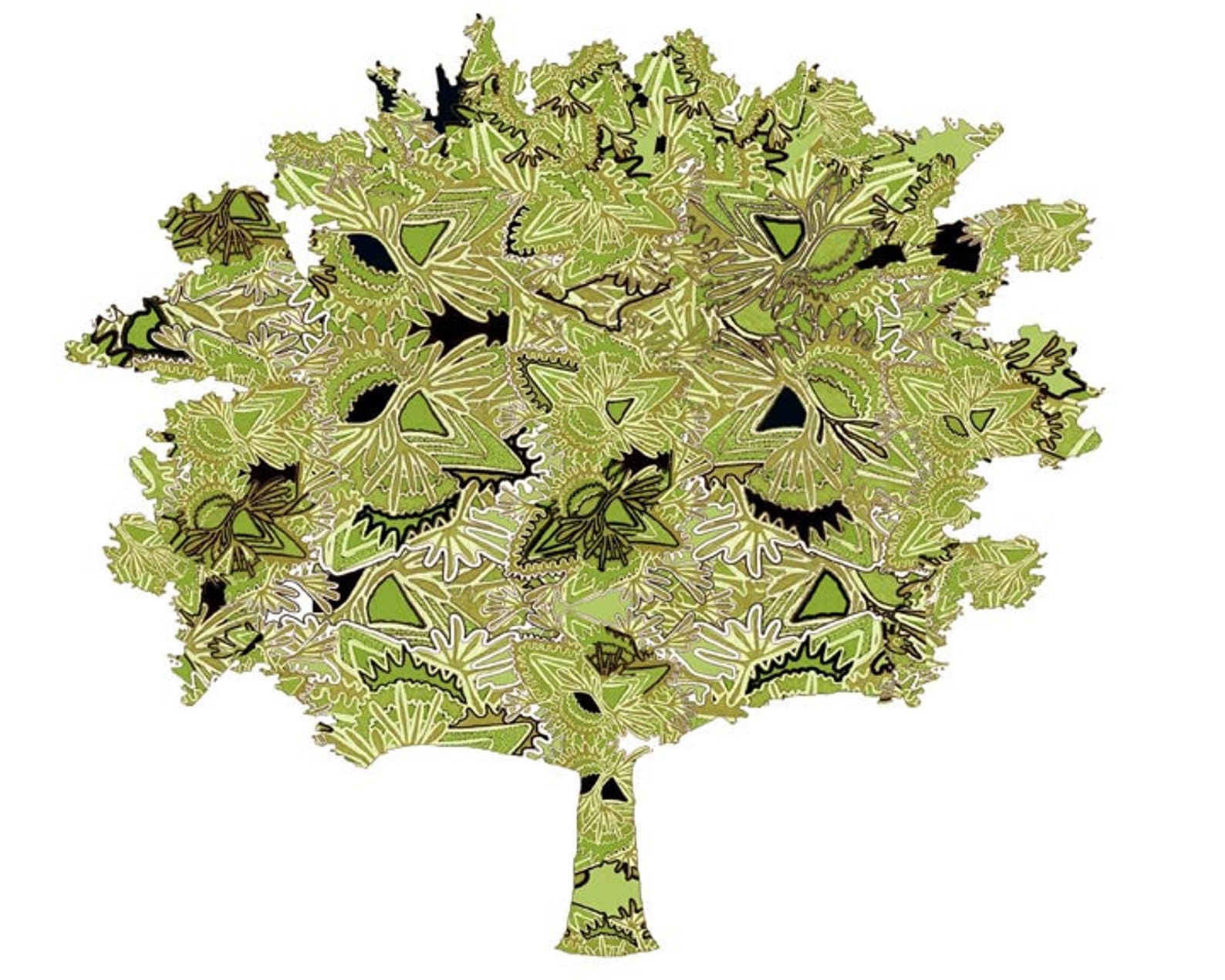 Abstract Tree Painting, Modern Tree Art, Gallery Wrapped Canvas, Swirly