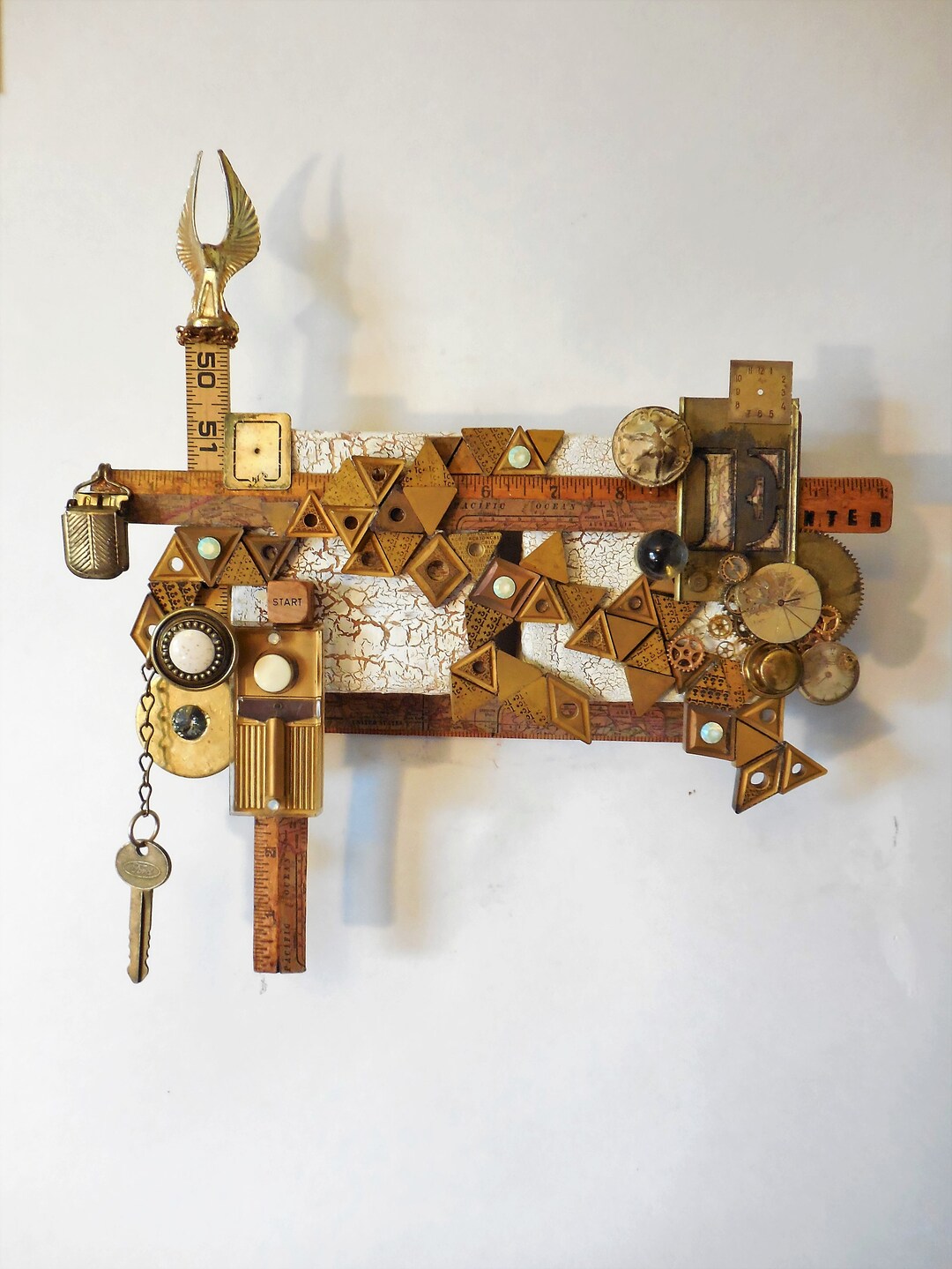 Original Mixed Media Assemblage Urban Art Men Milestone Etsy