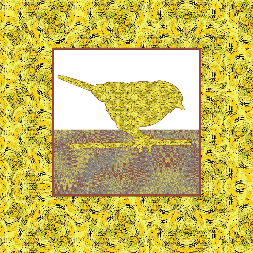 GOLD FINCH PAINTING, Bird Artist, Whimsical Bird Art, Gold Finch Wall Art,  Yellow Bird Painting, Modern Bird Paintings by Susie Kunzelman