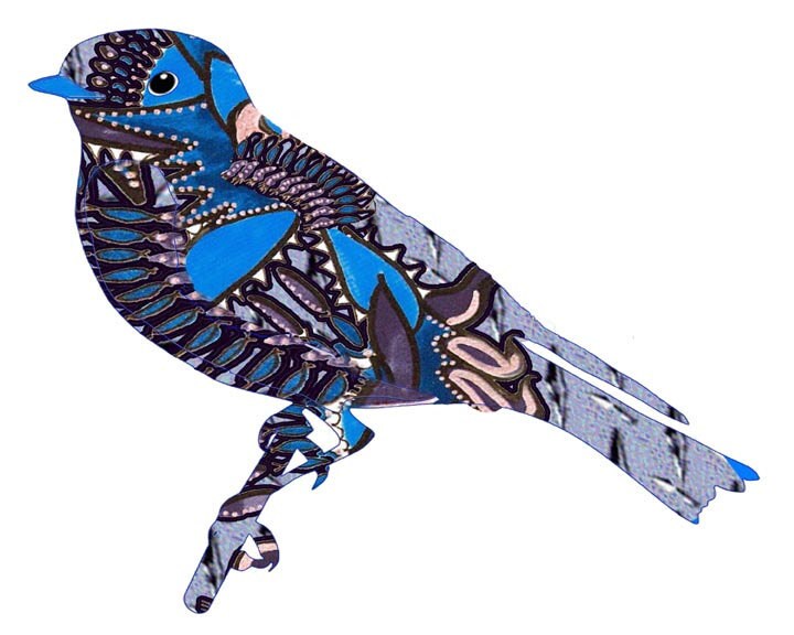 Blue Bird Painting, Bluebird Painting, Abstract Bird Painting