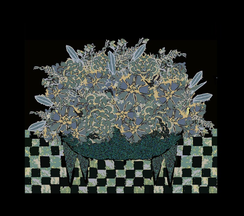 Modern Bouquet Of Flowers Mid Century Wall Art Contemporary Painting Mid Century Modern Painting Checkered Paintings By Susie Kunzelman Painting Art Collectibles Foodoke Com