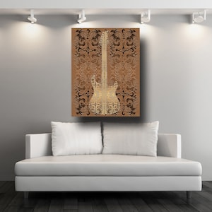 GUITAR PAINTING, Music Lover Gift, Guitar Artwork, Guitar Canvas Wall Art, Musician Gift, Musical Gift by Susie Kunelman