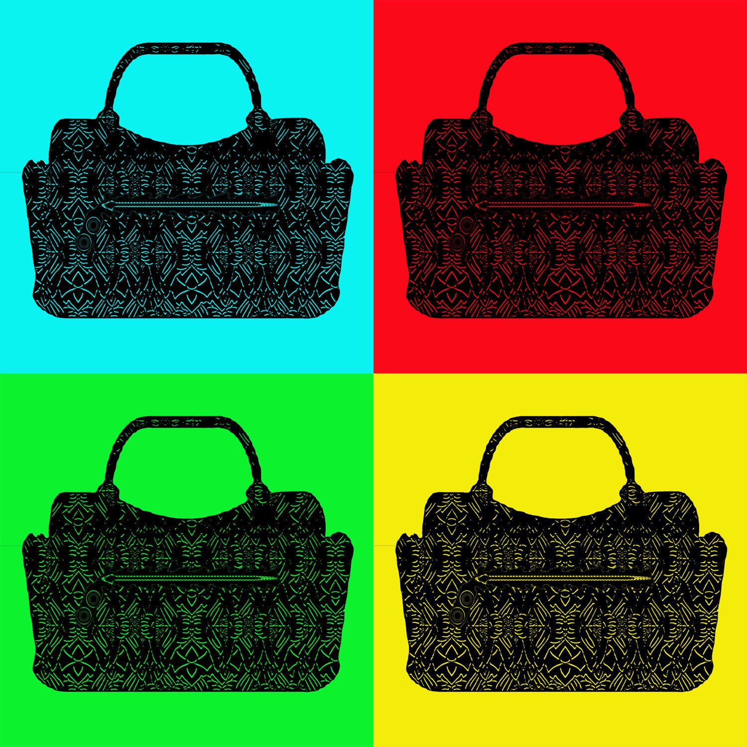 POP ART POSTER, Purse Bag Lover Gift, Purse Lover Art, Designer Bag Art, Purse Gift, Andy Warhol ...