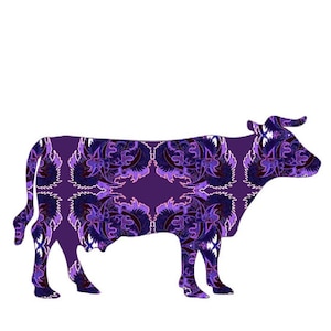COW ART, ABSTRACT Cow Painting, Purple Wall Art Painting, Pop Art, Andy Warhol Style Art, abstract cow poster, purple cow, cocktail drink