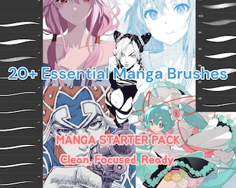 Manga Procreate-borstelset – 20+ Procreate-mangaborstels voor schetsinkt Screentone Anime Art Comic Drawing Starter Kit iPad
