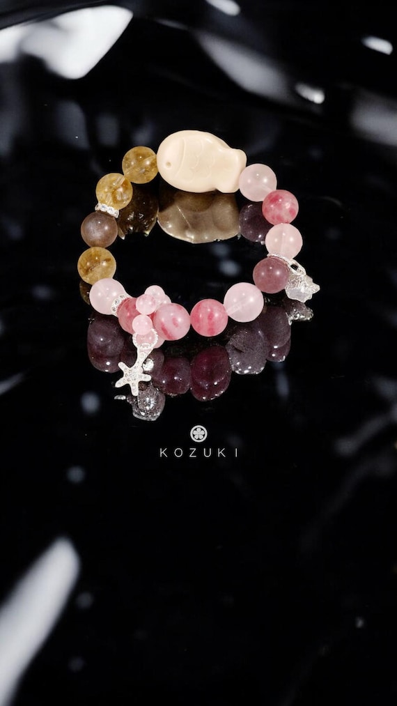 Hanami Taiyaki 花見 – Pink Rose Quartz Citrine Crystal