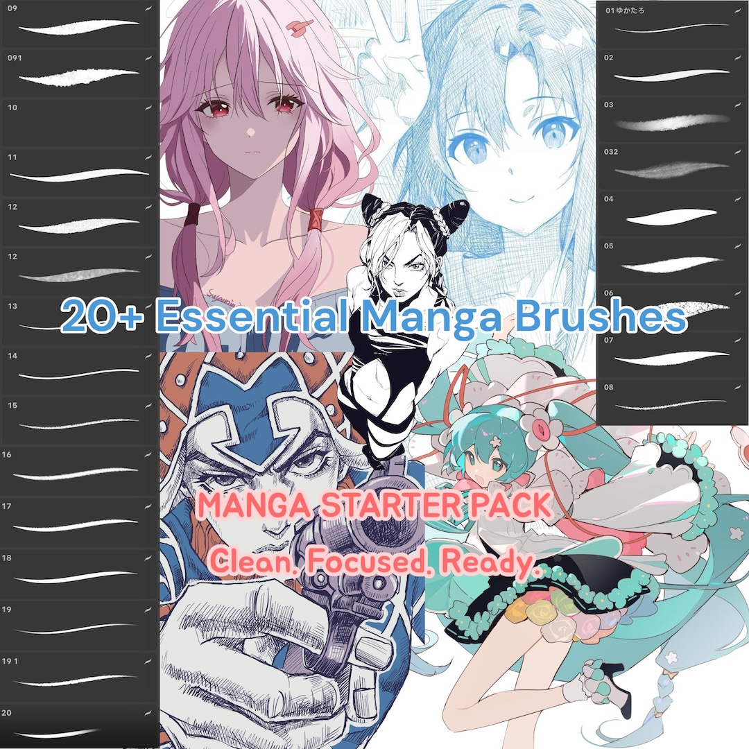 Manga Procreate Brush Set – 20+ Procreate Manga Brushes for Sketch ...
