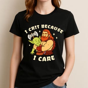 Funny DnD Shirt for Women | Cute TTRPG Tee | Warrior Hugging Goblin | Fantasy RPG Gift | Dungeons & Dragons Fan | Geek Gamer Apparel