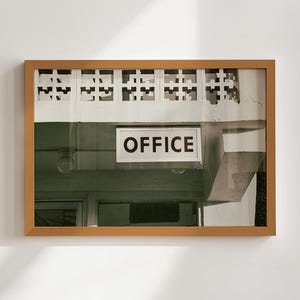 Midcentury Motel Office Sign Photography Print - Vintage Wash Wall Art - Retro Americana Decor - Unframed Gift