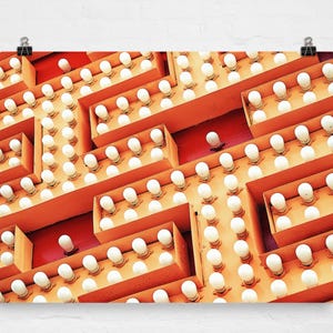 Placa de neon laranja vintage com impressão fotográfica da letra H aninhada - Decoração de entrada - Arte de parede industrial retrô - Decoração urbana