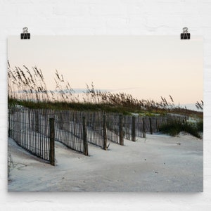 Stampa artistica delle dune di sabbia di St. Augustine - Arte murale a tema spiaggia, avena marina al vento, arredamento per il bagno costiero