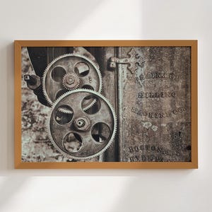 Vintage Brainard Milling Co. Machinery Photography Print - Industrial Steampunk Wall Art - Rustic Urban Decor - Unframed Gift