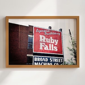 Ruby Falls Vintage Werbedruck - Americana Roadtrip Decor