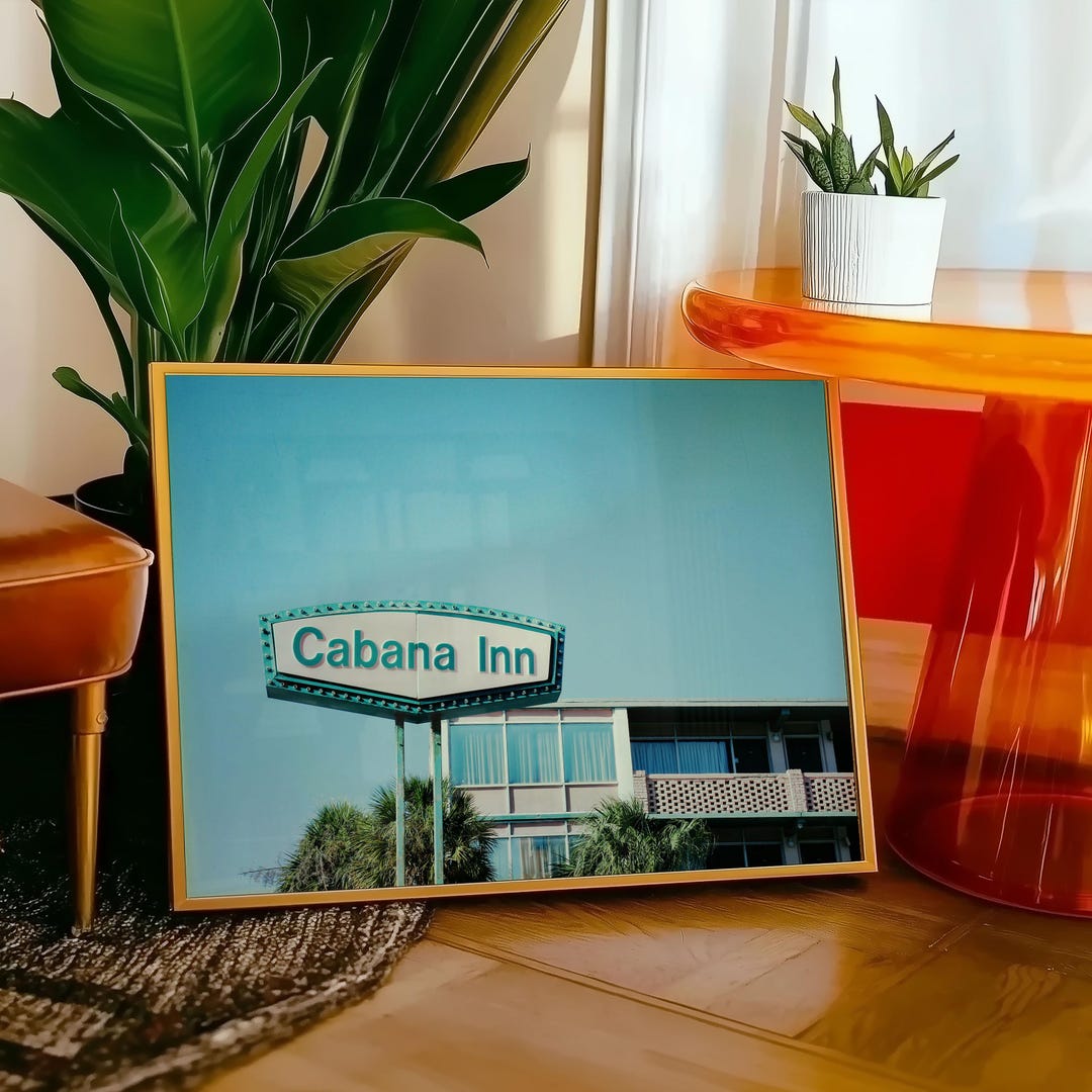 Cabana Inn Motel Sign Print – Midcentury Retro Americana Wall Art ...