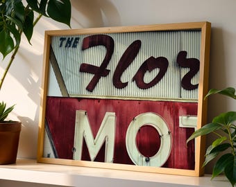 Impresión de letrero de motel de Florida – Fotografía de arte mural vintage de neón estilo americano de carretera