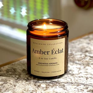 Amber & Saffron Soy Candle: Luxury Niche Fragrance