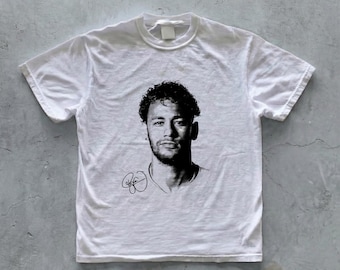 Neymar Jr. T-Shirt, Brasilien-Fußball-Grafik-T-Shirt, Bootleg-Fußballbekleidung, Vintage-Sport-T-Shirt, minimalistische Retro-Sport-Streetwear