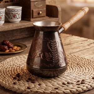 Cafetera turca de cobre hecha a mano de 500 ml.