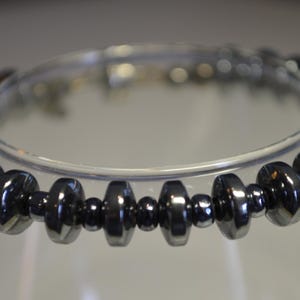 Hematite Disk Bracelet - 8mm - Magnet Closure