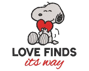 Snoopy Love Embroidery Designs Hearts Pes Machine Pattern