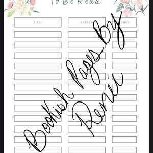 To Be Read List Journal Page