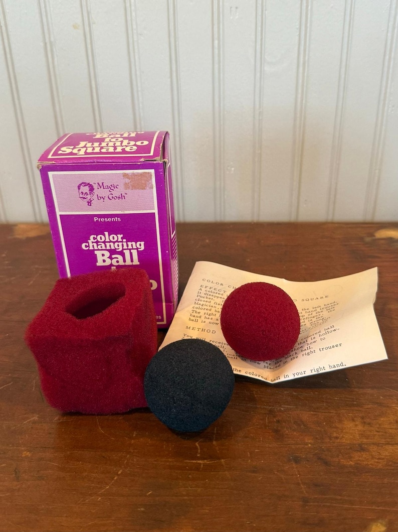 Magic by Gosh Color Changing Ball to Jumbo Square Vintage Magic Trick image 1