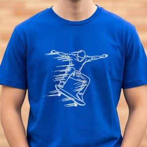 Dynamic Skateboarder T-Shirt: Urban Streetwear, 100% Cotton