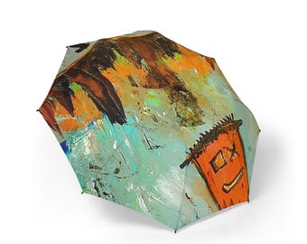 African Print Umbrella: Boho Style Folding Parasol - Etsy