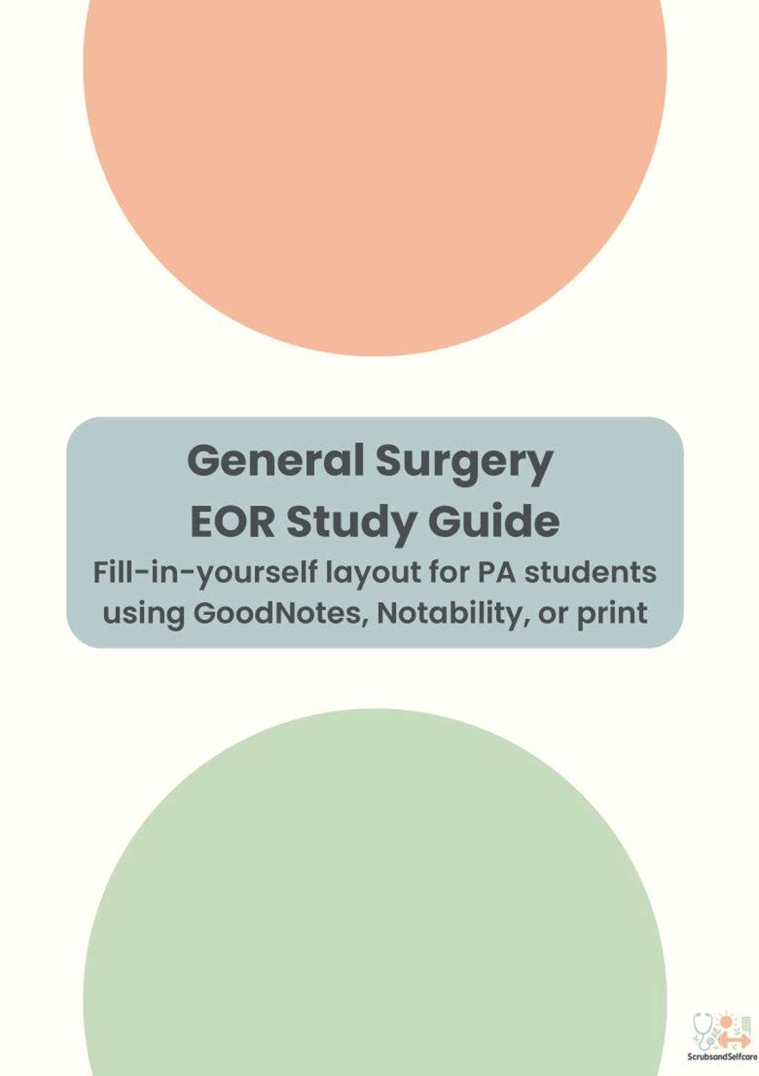 General Surgery EOR Study Guide Template | PA School Study Guide | End of Rotation Exam Review ...